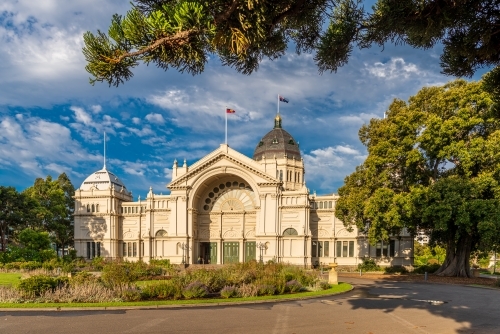 Horizontal shot of Royal Exhibition Building - Australian Stock Image