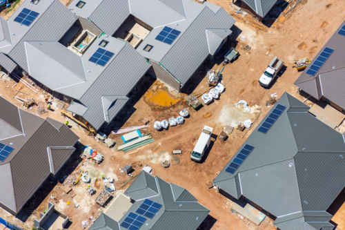 Houses being built at The Ponds, in northwestern Sydney - Australian Stock Image