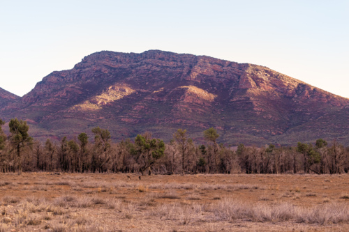 Imposing rocky hillside at sunset, Flinders Ranges - Australian Stock Image