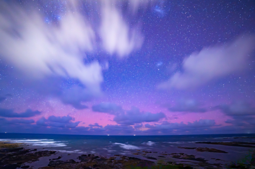 Increased solar activity results in the rare Aurora Australis being visible in Melbourne, Victoria - Australian Stock Image