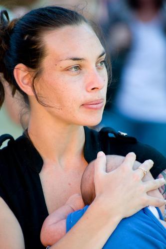 Indigenous Australian Woman and Baby - Australian Stock Image