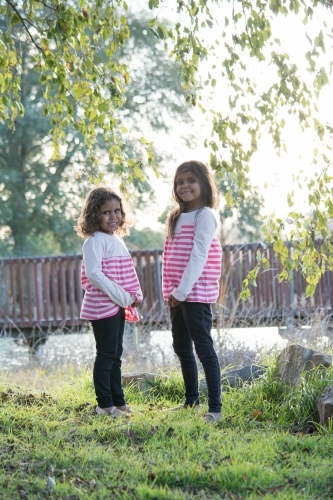 Indigenous Sisters - Australian Stock Image