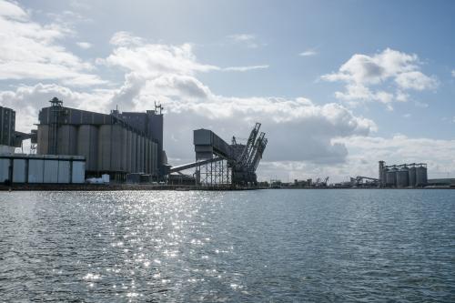 Industrial building on Harbour waterfront - Australian Stock Image