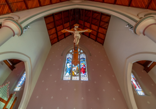 Interior of St Mary's Catholic Church in Grafton New South Wales - Australian Stock Image