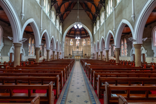 Interior of the St Mary and Joseph Catholic Church in Armidale - Australian Stock Image