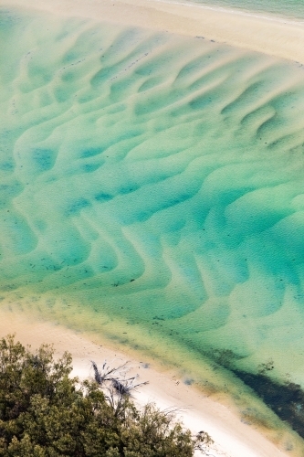 island beach and sand bars in sea channels - Australian Stock Image