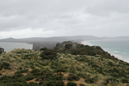 Isolated coastal isthmus, Tasmania