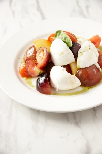 Italian cheese and tomato salad dish - Australian Stock Image