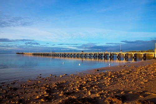 jetty in late afternoon light - Australian Stock Image