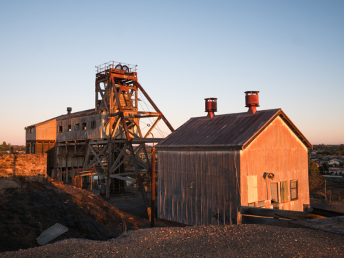 Junction Mine at sunrise in Broken Hill, New South Wales - Australian Stock Image