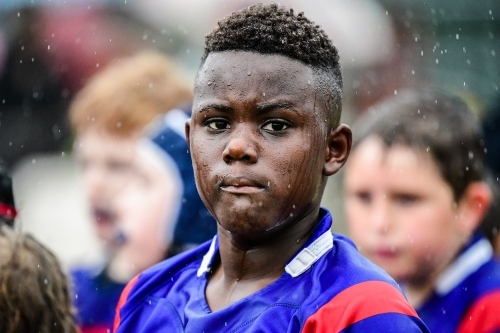 Junior rugby union player of African descent - Australian Stock Image