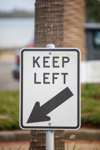 Keep Left road sign - Australian Stock Image