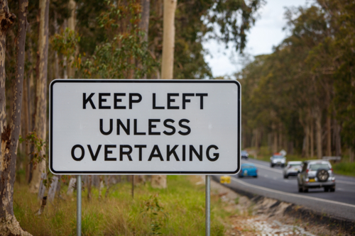 Keep Left Sign - Australian Stock Image