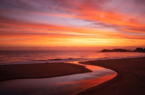 Lagoon Beach Sunrise - Australian Stock Image