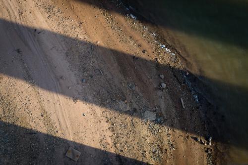 Lake shore texture & shadow - Australian Stock Image