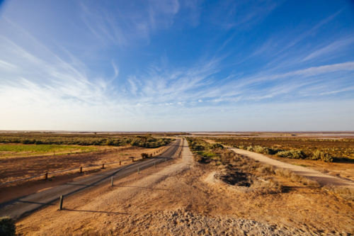 Lake Tyrrell landscape in Victoria Australia - Australian Stock Image