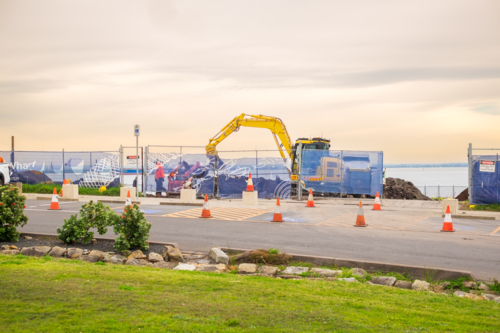 land works at La Perouse at sunset - Australian Stock Image
