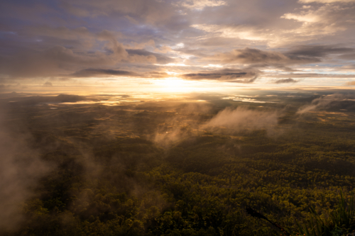 Landscape of Fassifern valley and Scenic Rim at Sunrise - Australian Stock Image