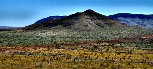 Landscape of Hill and Plain in North West Western Australia - Australian Stock Image