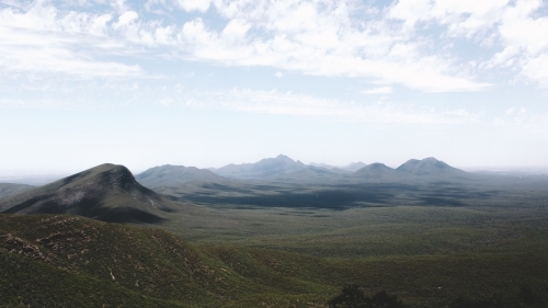 Landscape of mountain ranges - Australian Stock Image