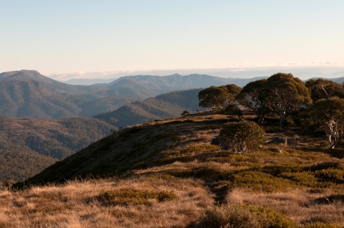 Landscape of mountain ranges - Australian Stock Image