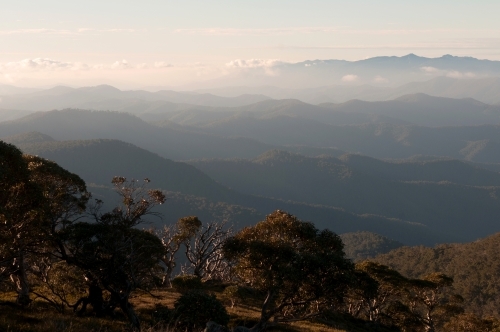 Landscape of mountain ranges - Australian Stock Image