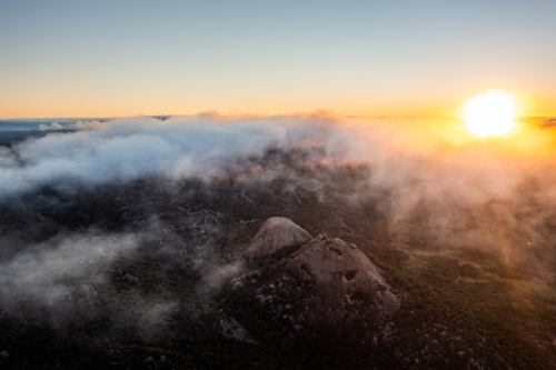 Landscape with granite formations at Girraween National Park - Australian Stock Image