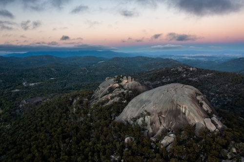 Landscape with granite formations at Girraween National Park - Australian Stock Image