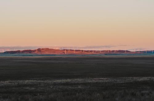Landscape with wind turbines - Australian Stock Image