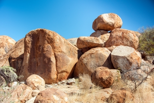 Large rock formations sitting on top of each other. - Australian Stock Image