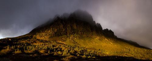Late afternon sunlight on Cradle Mountain - Australian Stock Image