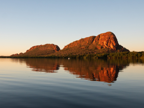 Late afternoon at Elephant Rock in Kununurra - Australian Stock Image