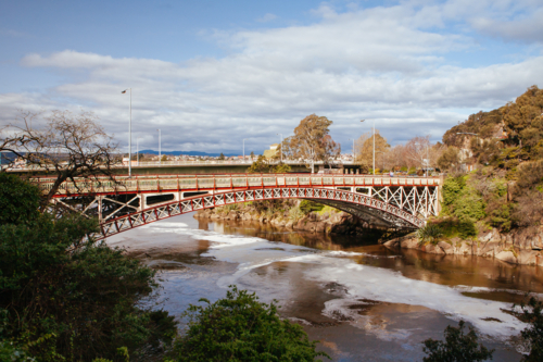 Launceston Cataract Gorge First Basin in Tasmania, Australia - Australian Stock Image
