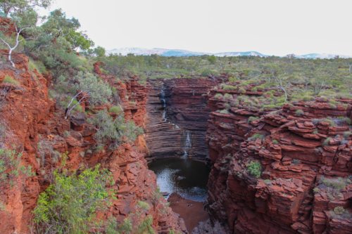 Layered red-rock gorge - Australian Stock Image