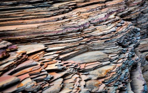 Layered rock formation in Karijini National Park