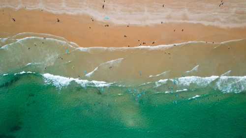 Learning to surf in the Australian sunshine - Australian Stock Image