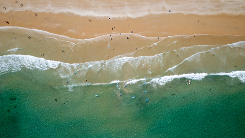 Learning to surf in the Australian sunshine - Australian Stock Image