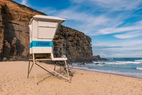 Lifeguard lookout tower on Redhead Beach, Newcastle New South Wales - Australian Stock Image