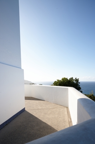 Lighthouse building on coast