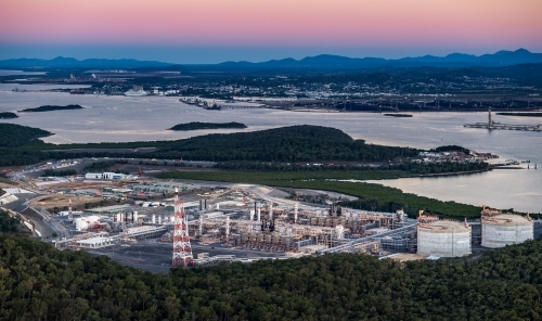 Liquefied natural gas (LNG) plant under construction on Curtis Island in June 2016.