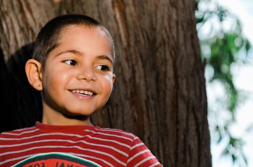 Little Aboriginal Boy Smiling - Australian Stock Image