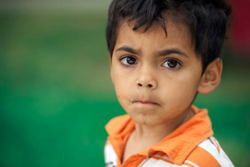 Little Boy with a Serious Expression - Australian Stock Image