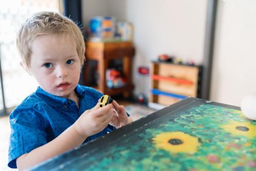 Little Boy with a Toy Car - Australian Stock Image