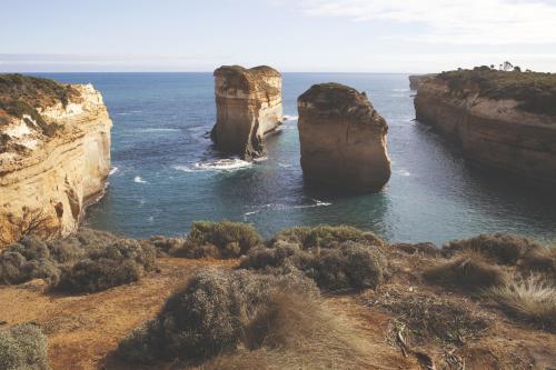 Loch Ard Gorge on sunny day - Australian Stock Image