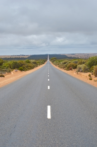 Long Straight Country Road - Australian Stock Image