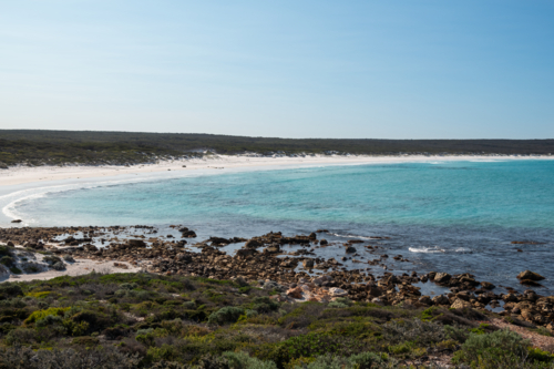 Long white sandy beach - Australian Stock Image