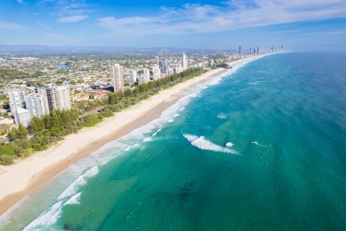 Looking along the Gold Coast coastline to the north - Australian Stock Image