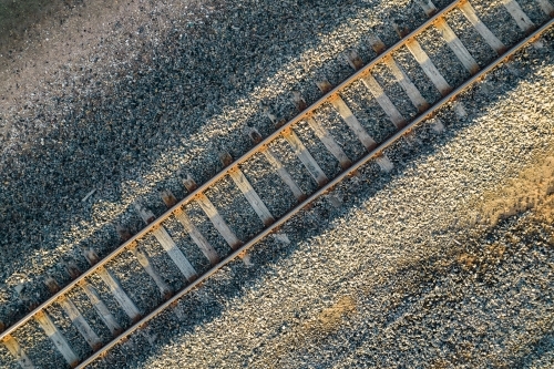 Looking directly down over a railway line - Australian Stock Image