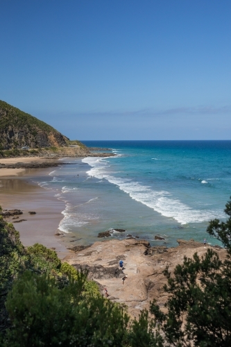Looking down on a coastal cove - Australian Stock Image