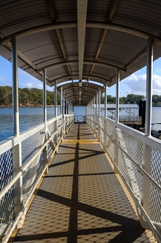 Looking through enclosed Jetty at Karragarra Island - Australian Stock Image